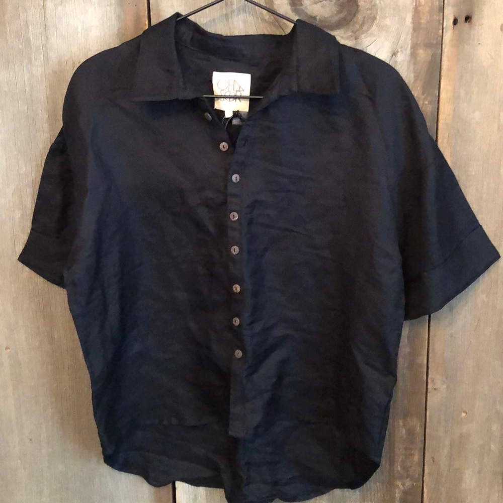 Chaser Blue Button Up Top Size Small